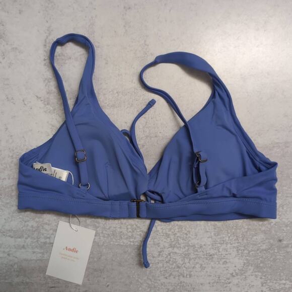 NWT Andie Blue Front Tie Adjustable Straps Crete Top Bikini Periwinkle Blue XS - Picture 5 of 10